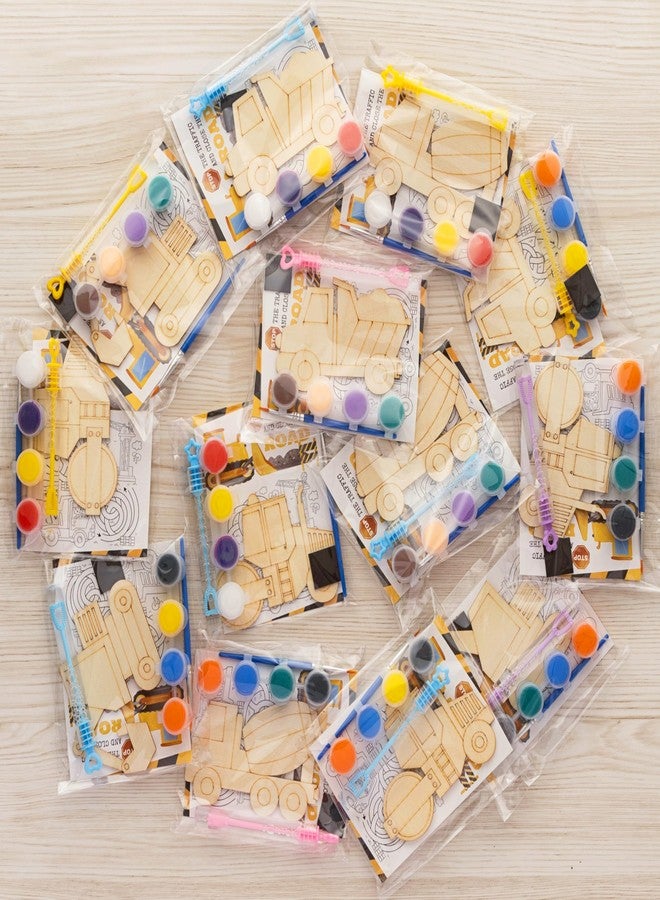 GOGREENWOVEN Construction Party Favors - 12 PCS Construction Birthday Party Supplies - Truck Theme Bubbles & Paint Crafts - Construction Vehicle Birthday Decorations Goodie Bags Gifts Prizes for Kids Boys Toddler - Image 1